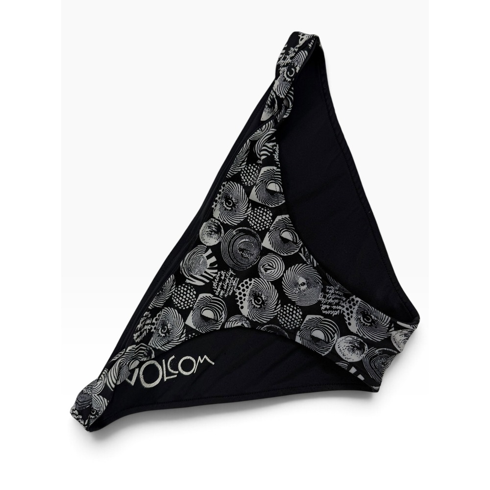 Volcom Stone Vintage Y2K Reversible Bikini Bottoms Black White Print Small